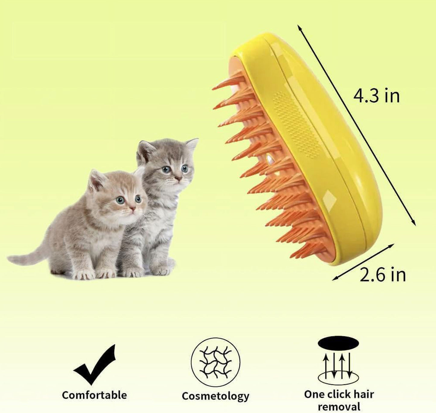 Cat Steam Brush, 3 In1 Steamy Cat Brush for Shedding, Cat Steamer Brush for Massage, Multifunctional Cat Grooming Brush, Pet Hair Removal Tool Comb for Cats and Dogs