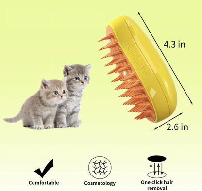 Cat Steam Brush, 3 In1 Steamy Cat Brush for Shedding, Cat Steamer Brush for Massage, Multifunctional Cat Grooming Brush, Pet Hair Removal Tool Comb for Cats and Dogs