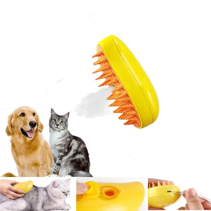 Cat Steam Brush, 3 In1 Steamy Cat Brush for Shedding, Cat Steamer Brush for Massage, Multifunctional Cat Grooming Brush, Pet Hair Removal Tool Comb for Cats and Dogs