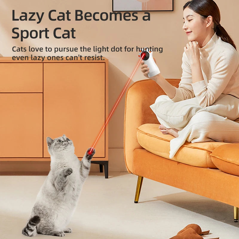 Automatic Cat Laser Toys Smart Interactive Teasing Pets LED Laser Indoor Toy Handheld Cat Toy Accessories for Dogs Kitten