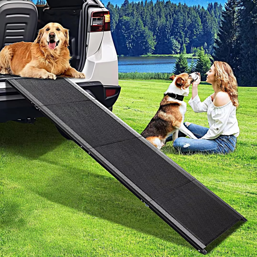 Pet Ramp for Large Dogs with Non-Slip Rug Surface Dog Ramp for Car, Extra Long Folding Dog Ramps,
